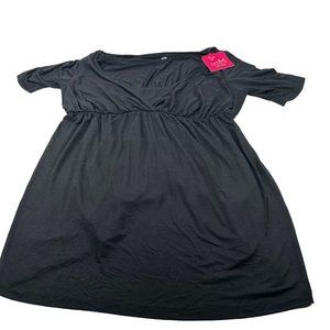 Isabel Maternity Women's Size XXL Top Deep V-Neck Nursing Black New With Tags